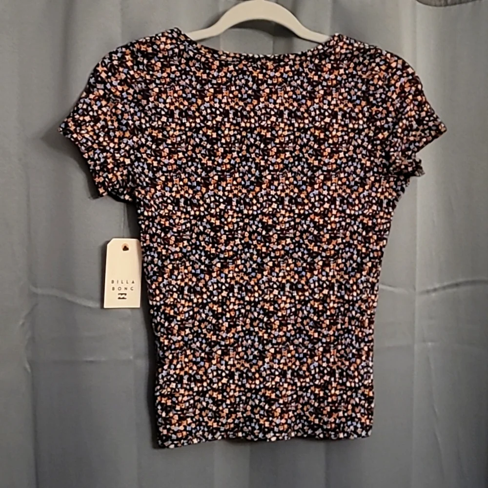 Billabong Floral Print Top - Black and Pink - Picture 10 of 10