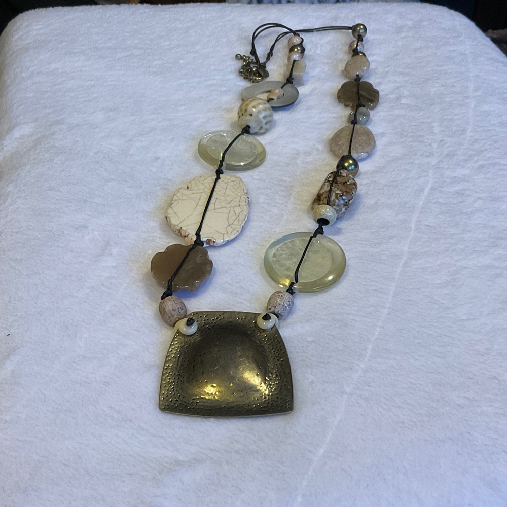 Chico's Long Large Stone Necklace Statement piece of jewelry