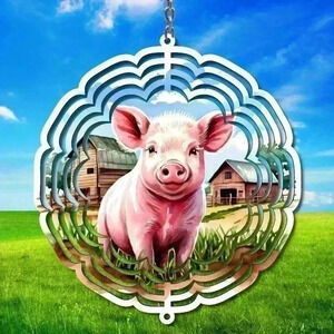 8 inch farm piggy wind spinner wind welcome front door /outside spinner