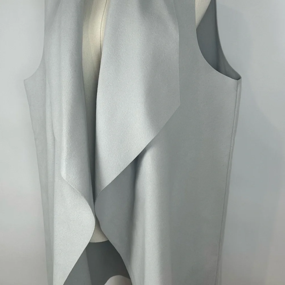 Mud Pie, Women’s Harber Duster Vest, Dove Gray, Size M/L - Picture 4 of 11