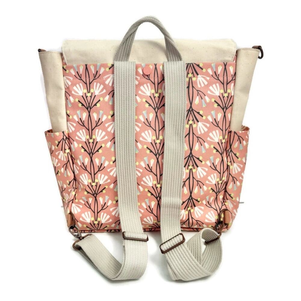 Petunia Pickle Bottom Pink Floral Pathway Backpack Diaper Bag - Picture 2 of 9