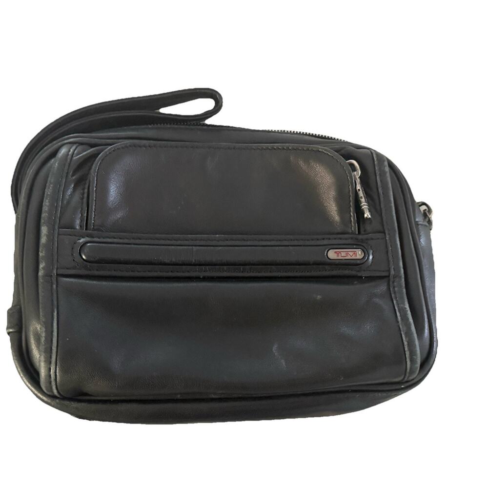 Tumi All Leather Clutch Bag Black Men Used