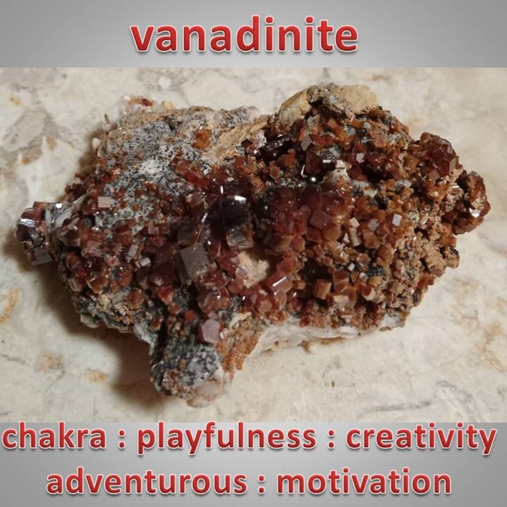 VANADINITE mineral rock crystal stone : CHAKRA adventure MOTIVATION 02