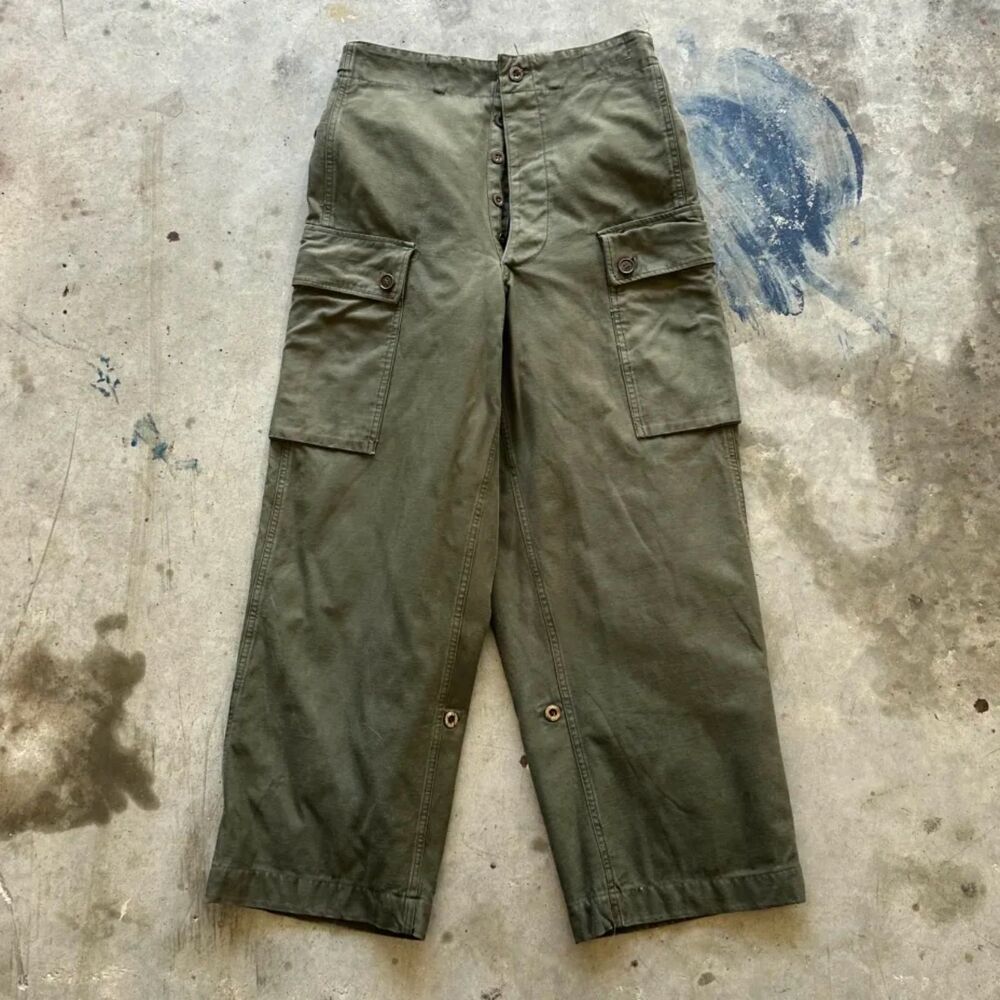 Vintage 50s Seynaeve Belgian Military Cargo Pants Size 30X28