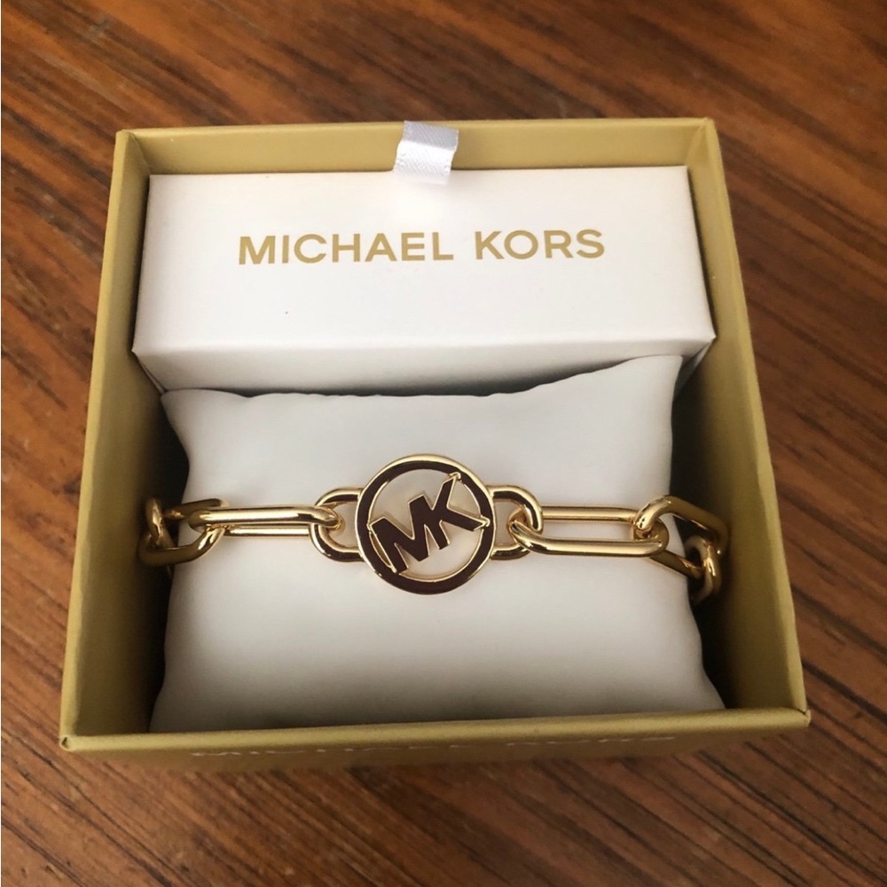 Michael Kors MK Logo Gold Chain Bracelet “NWT”