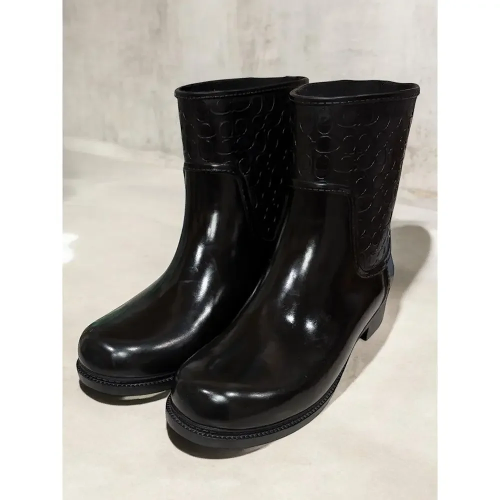 Coach FG1877 Classic Signature Embossed Rain Boot Size 10B - Picture 3 of 10