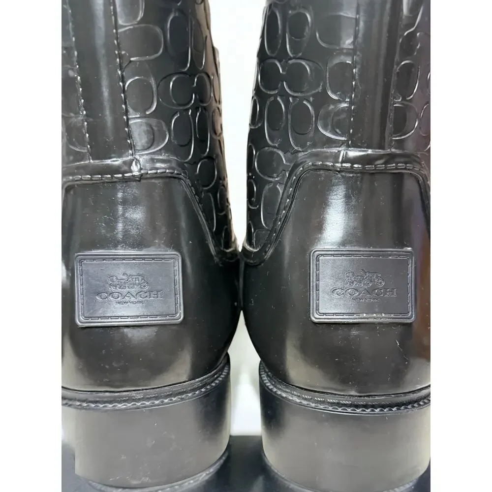 Coach FG1877 Classic Signature Embossed Rain Boot Size 10B - Picture 7 of 10