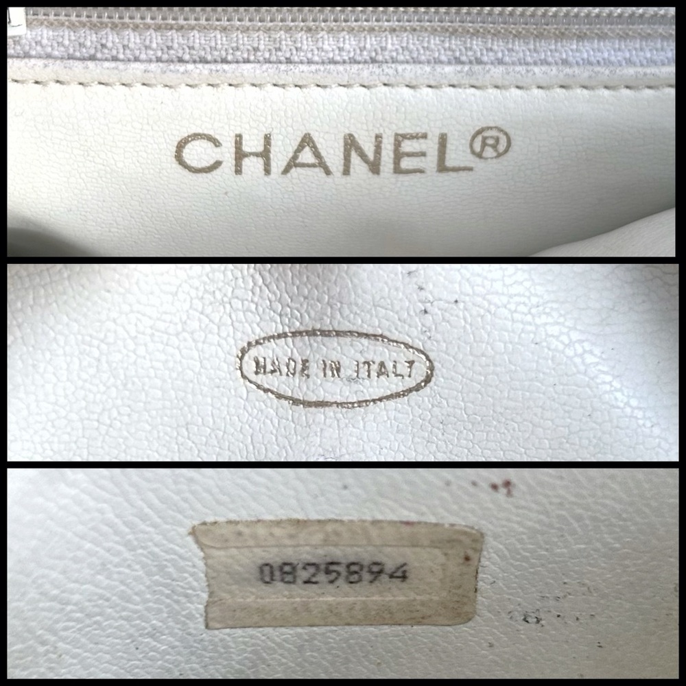 CHANEL White Quilted Bag with Gold Chain - Picture 11 of 11