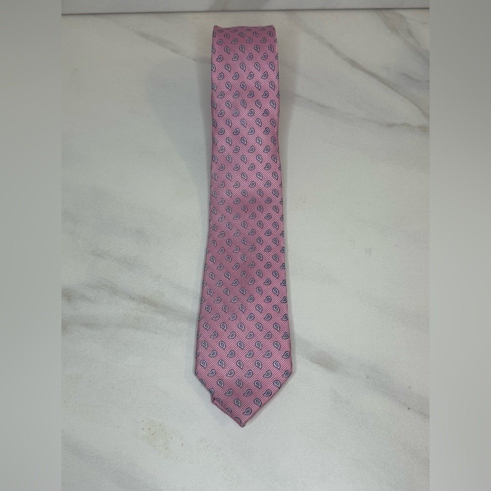 Lauren Ralph Lauren pink paisley skinny silk necktie