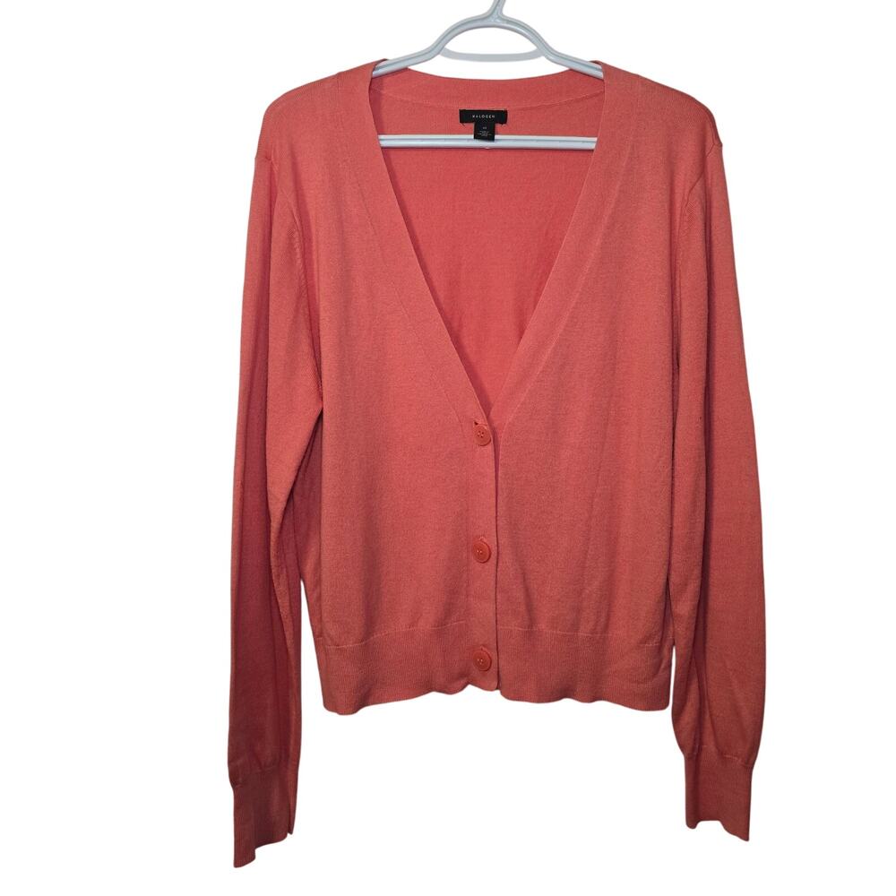 Halogen V-Neck Peach‎ Whimsy Coquette Cardigan