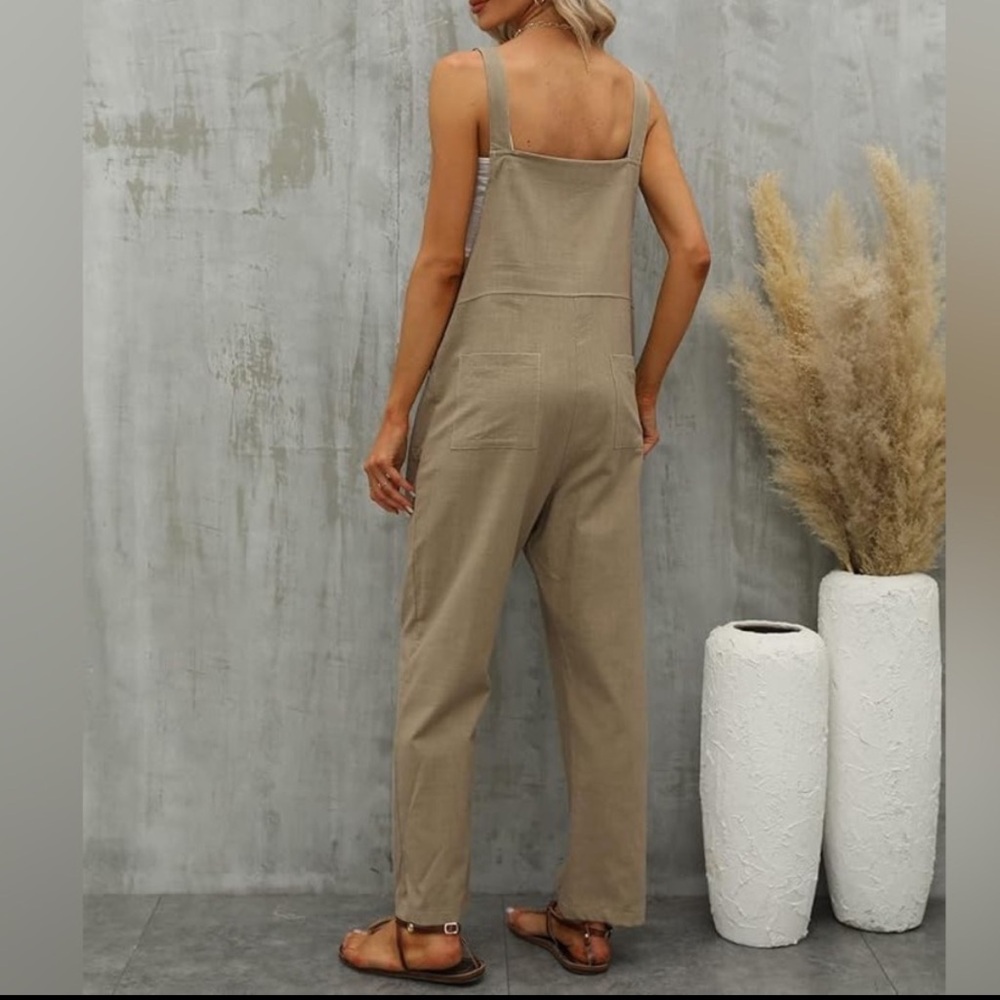 Stylish Tan Women's Jumpsuit - Picture 11 of 11