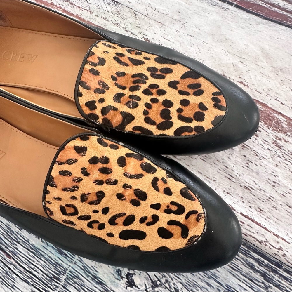 J. Crew Leopard Print Black Loafers - Picture 3 of 9