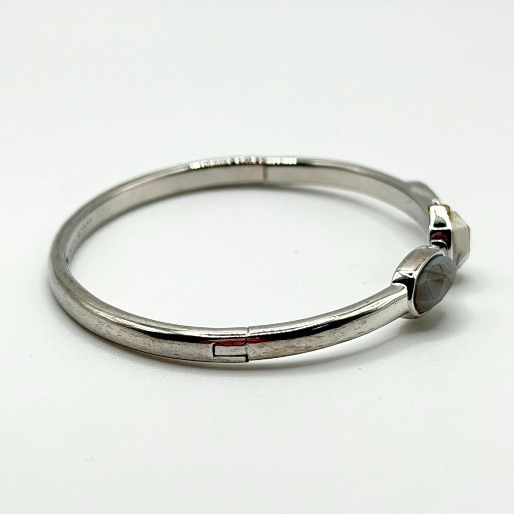 Kendra Scott Silver Multi Stone Hinged Bangle Bracelet - Picture 3 of 8