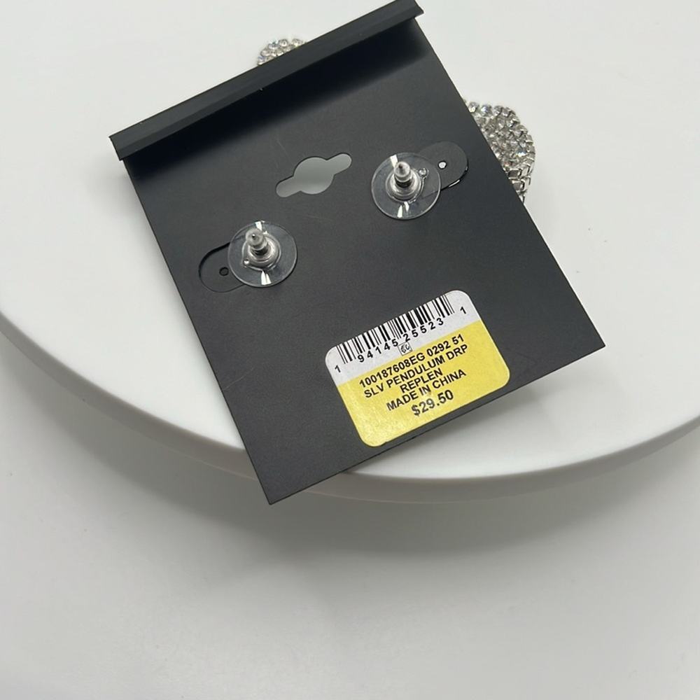I.n.c. International Concepts Silver-Tone Crystal Pendulum Drop Earrings - Picture 4 of 4