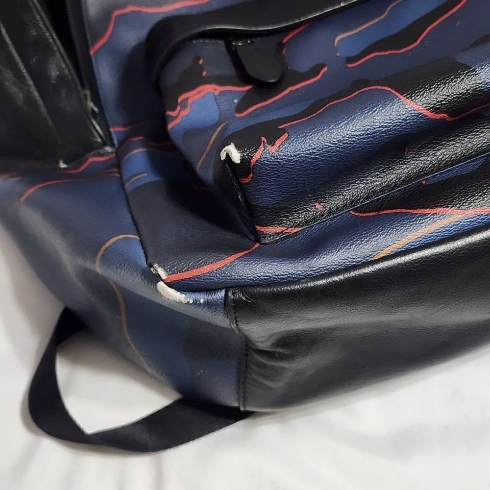 Coach Charles Leather Backpack Multicolor Camouflage - Picture 7 of 10