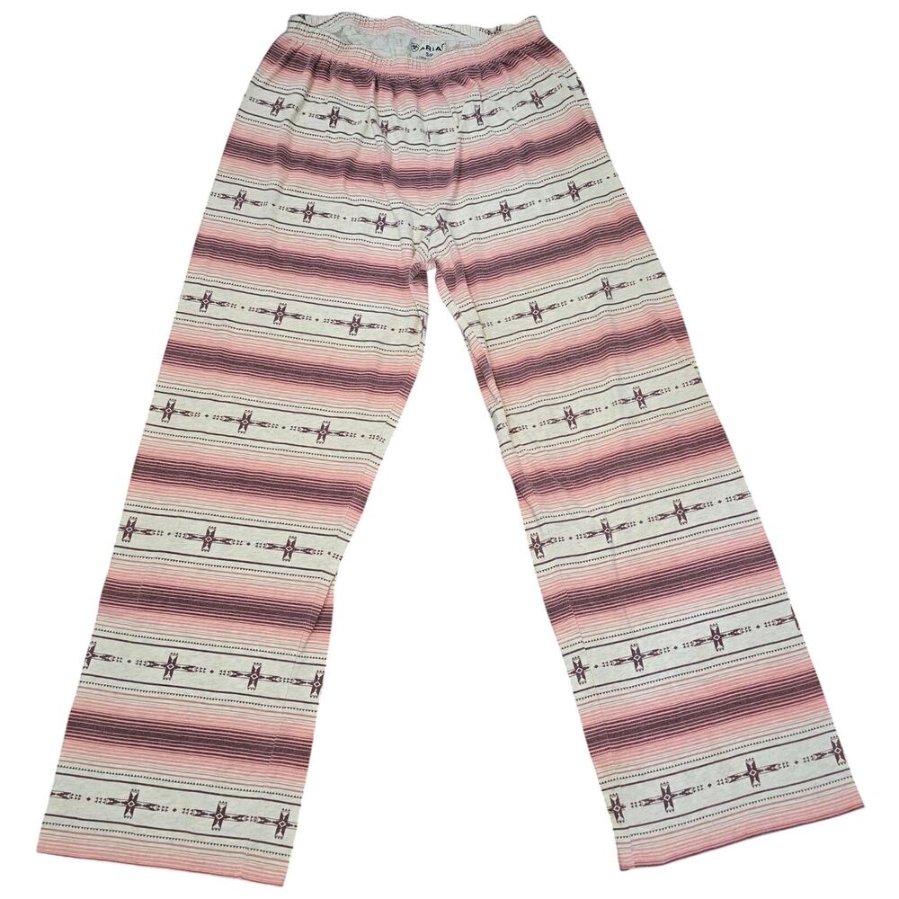 Ariat Women's S, Pull-on Lounge Pants w/ Pink Southwestern Pattern: Western