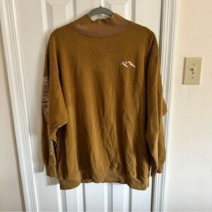 Aerie The Sweat Everyday “Mountain Season” Cozy Mock Neck Sweatshirt Size Large