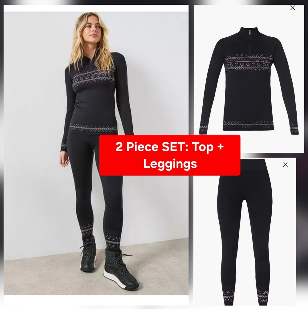 Sweaty Betty Fair Isle Jacquard Base Layer Top  Sweaty Betty Base Layer Leggins