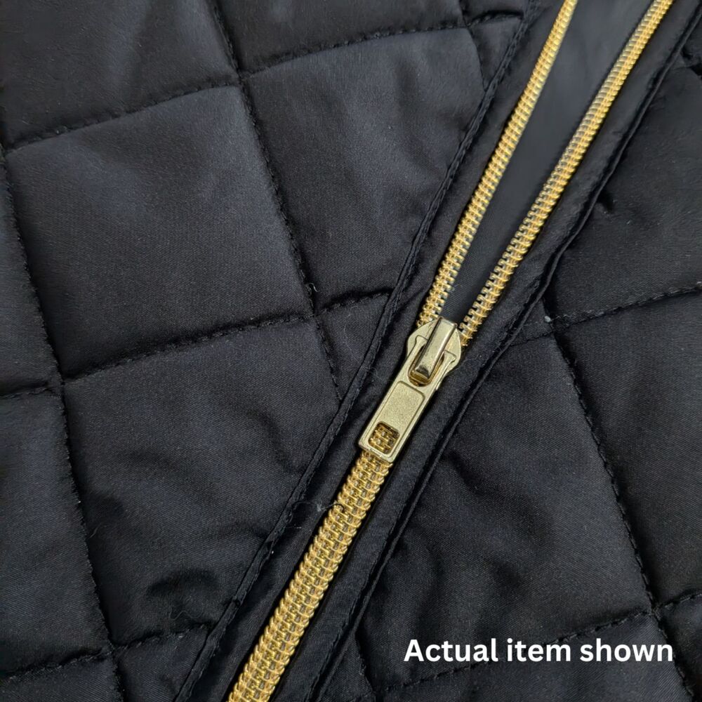 🖤 St. John's Bay Black Quilted Vest Plus Size 3X Gold Zip Puffer - Picture 9 of 9