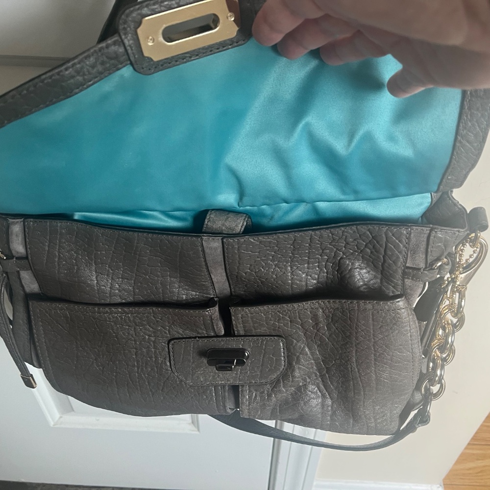 Coach Grey Leather and Suede handbag with dust bag - Picture 2 of 5