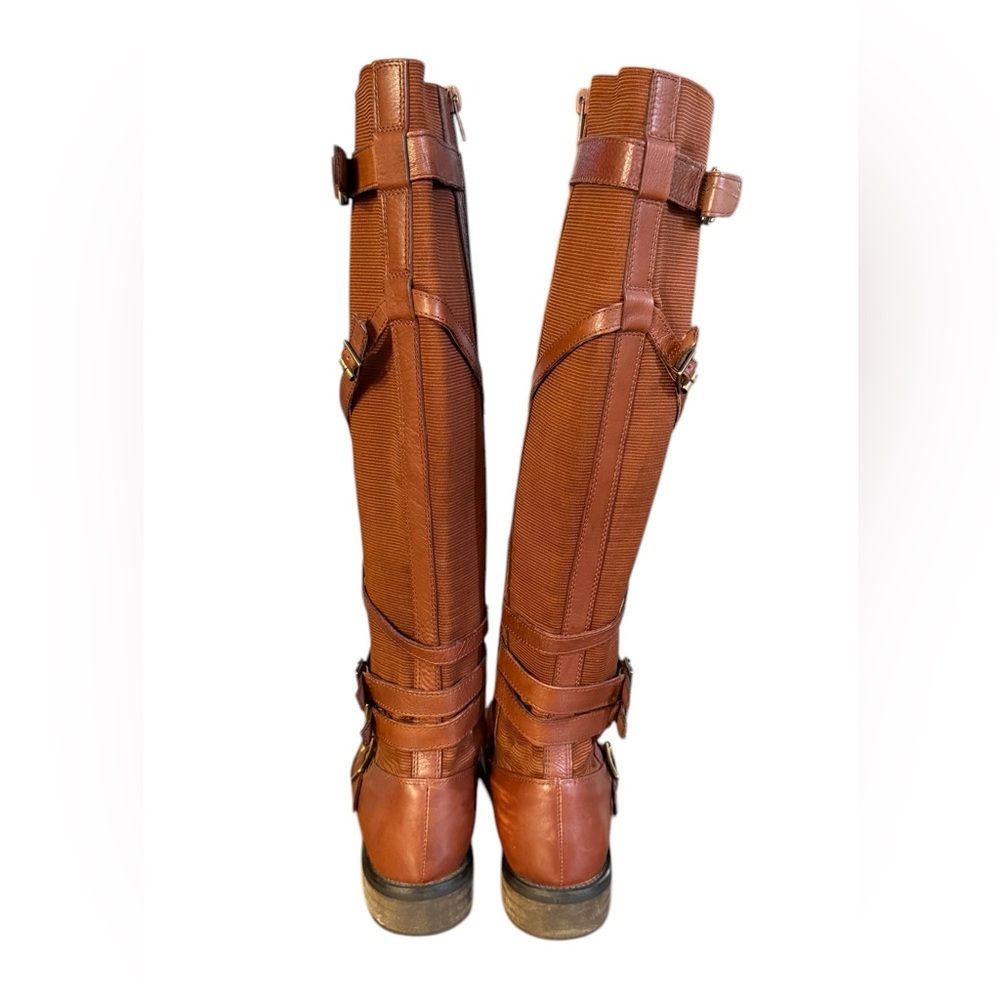 Miz Mooz Kira Brown Over the Knee Boots with Decorative Straps Women’s Size 6.5 - Picture 2 of 11