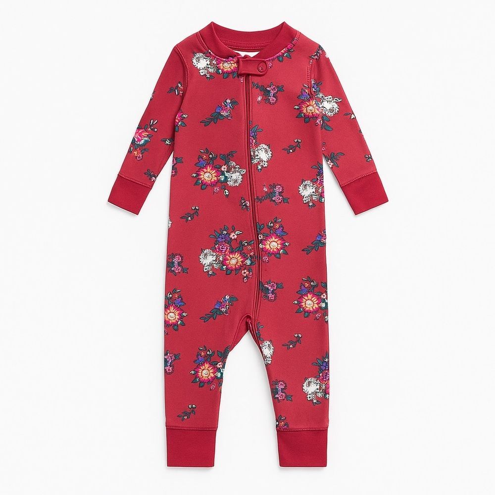 Hanna Andersson Floral Zip Sleeper 9–18M Organic Cotton