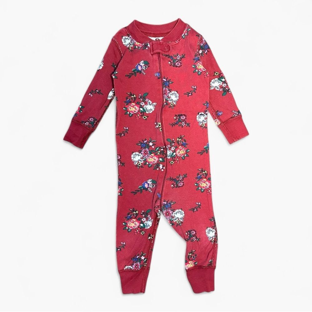 Hanna Andersson Floral Zip Sleeper 9–18M Organic Cotton - Picture 2 of 4