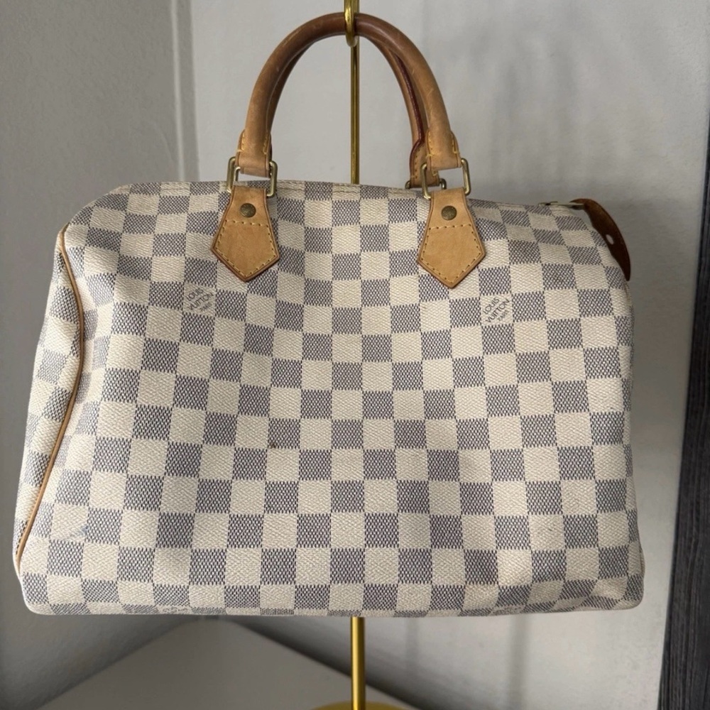Louis Vuitton Checkered Bag with Tan Accents