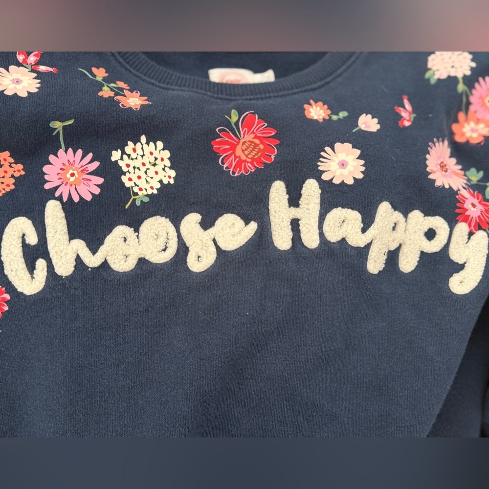 🌺 Wonder Nation Dark Blue Floral Sweatshirt - Picture 4 of 4
