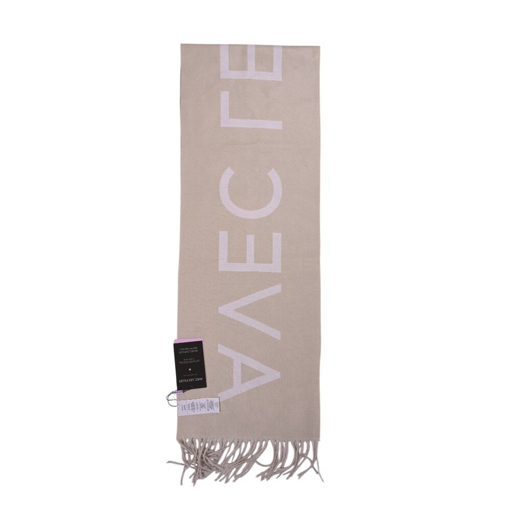 Avec Les Filles Logo Scarf Style #83398 in Camel/Ivory - Picture 5 of 7