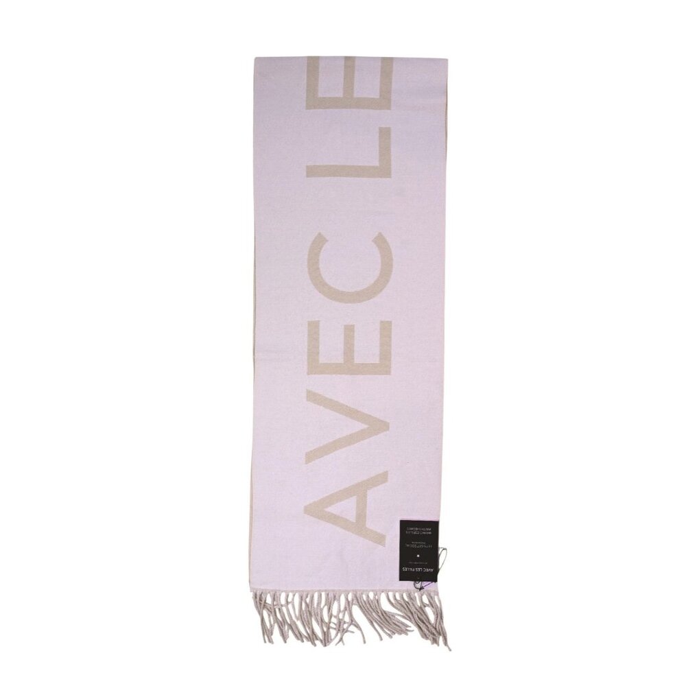 Avec Les Filles Logo Scarf Style #83398 in Camel/Ivory