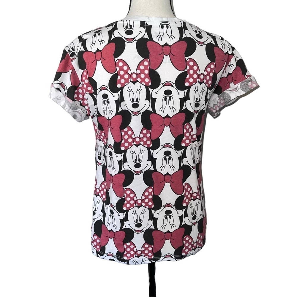 Minnie Mouse Disney Red Black Short Sleeve T Shirt - Picture 4 of 7