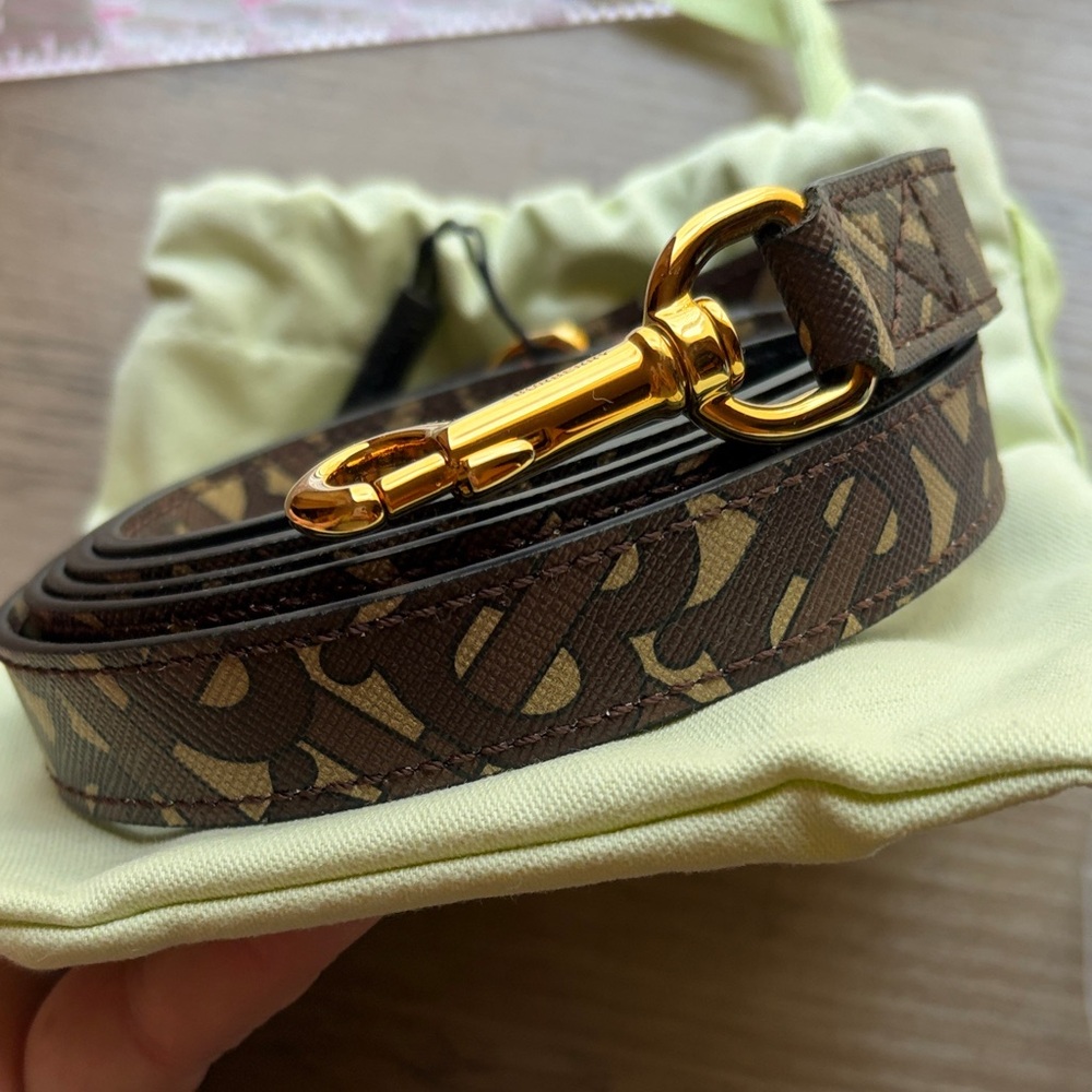 NWT Burberry TB monogram Brown Patterned Dog Leash