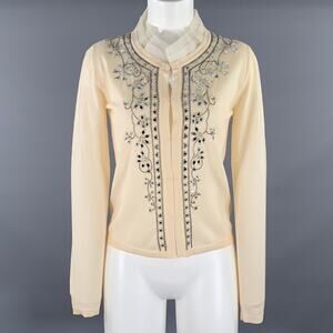 EMILIO PUCCI Size S Beige Wool Cardigan