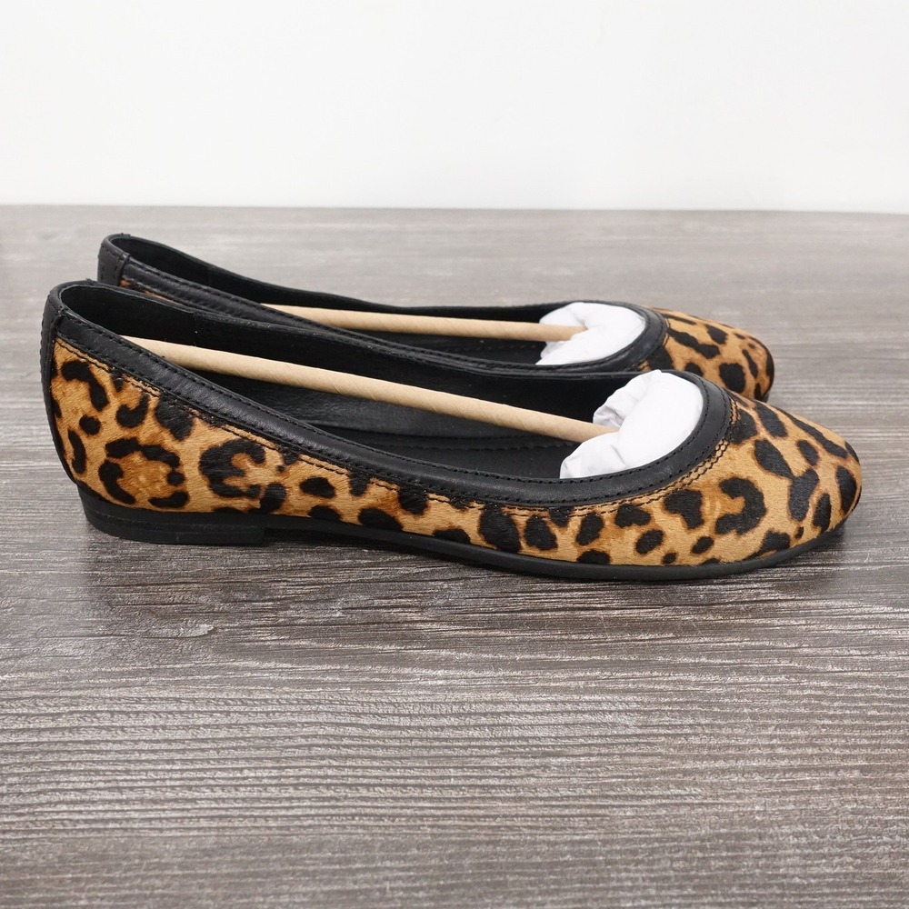 New! Frye Shoes Womens Size 6 Brown Leopard Carson Ballet Haircalf Flats Sample - Picture 5 of 11