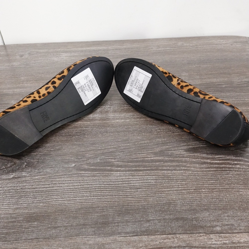 New! Frye Shoes Womens Size 6 Brown Leopard Carson Ballet Haircalf Flats Sample - Picture 9 of 11