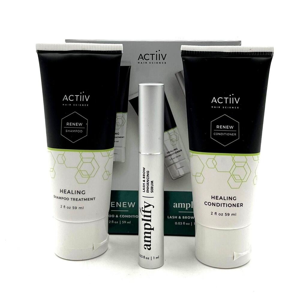 ACTiiv Renew Shampoo/Conditioner & Amplify Lash Brow Enhancing Serum Trio Set