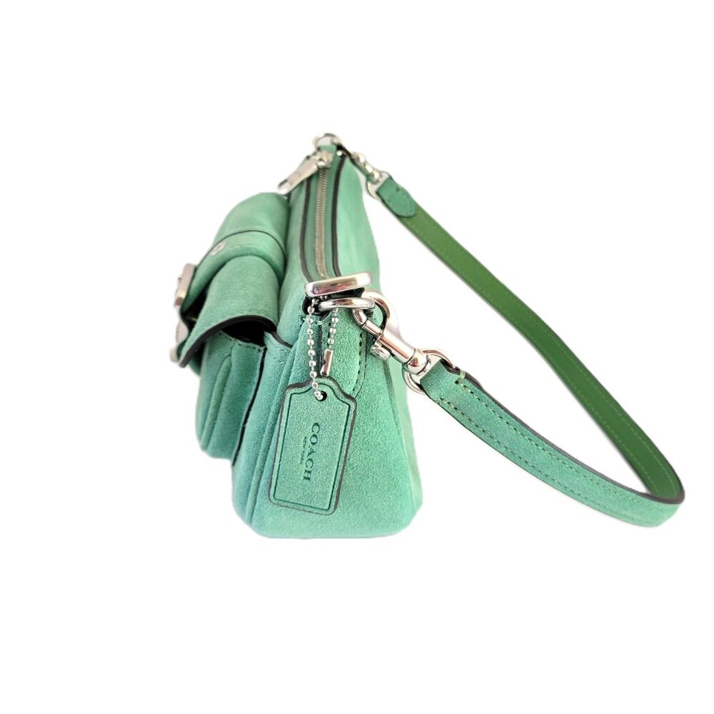 Coach CDB12 Ashton Mini Shoulder Bag Crossbody Handbag Mint Suede - Picture 3 of 7