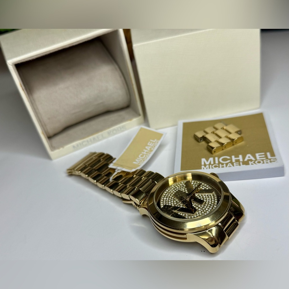 🆕MICHAEL KORS Gold-Tone Runway Mercer Watch MK5706 - Picture 6 of 17