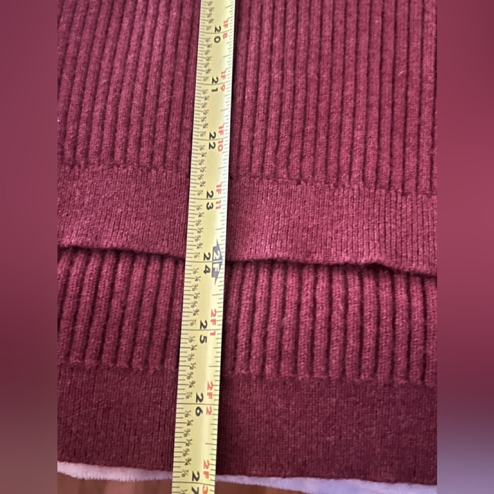 Eileen Fisher 100% Cashmere Cranberry Ribbed Sweater XL/TG - Picture 8 of 9
