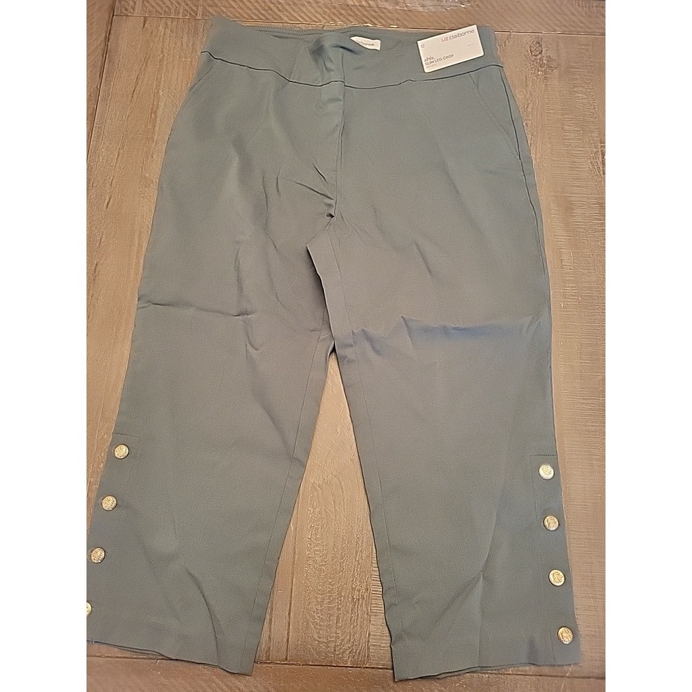 LIZ CLAIBORNE Straight Leg Pull-On PANTS ~ 3/4 Leg Capri Size 12 36 X 20 Nwt