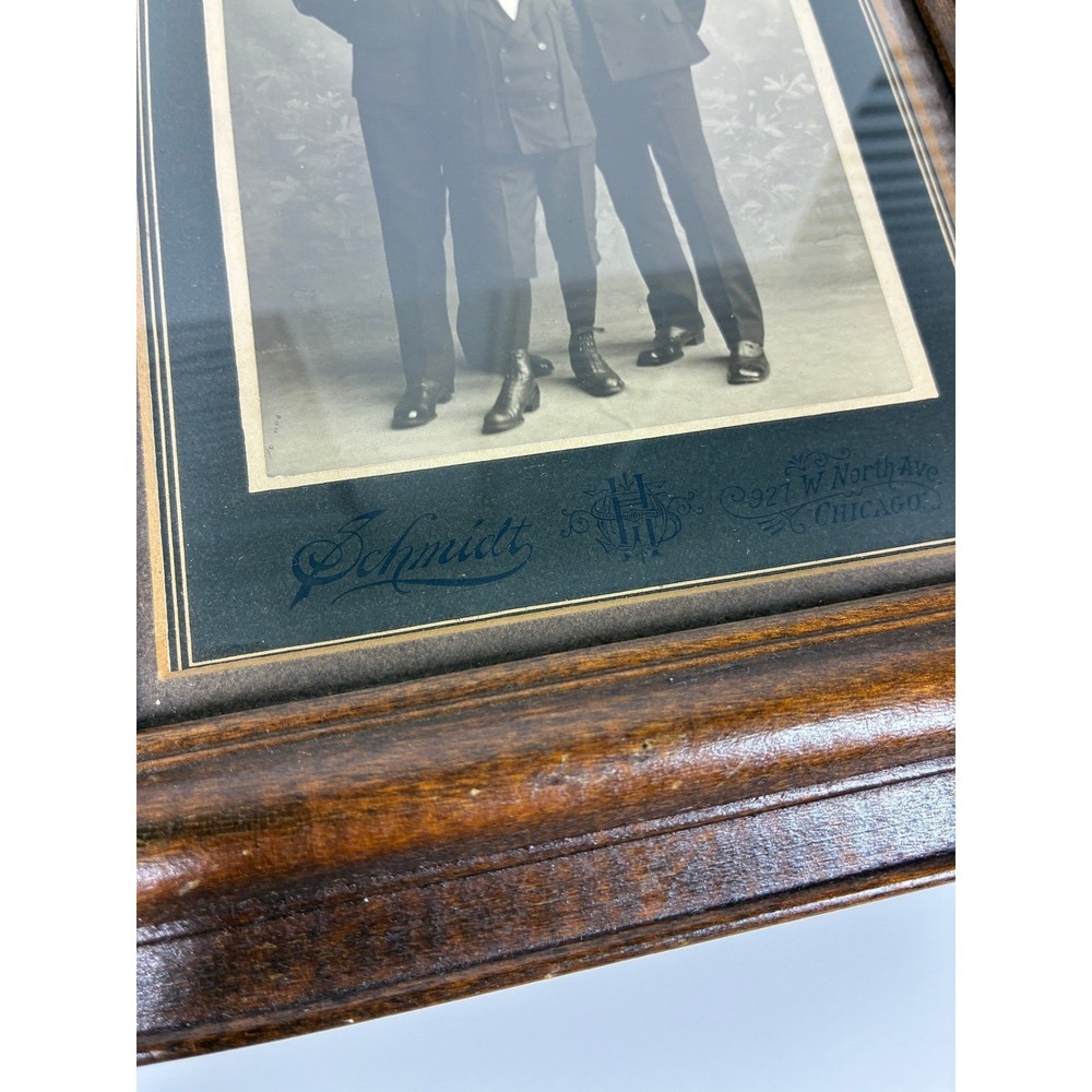Antique Schmidt Studio Chicago Young Men Portrait Photo in Wood Frame Sepia - Picture 2 of 11