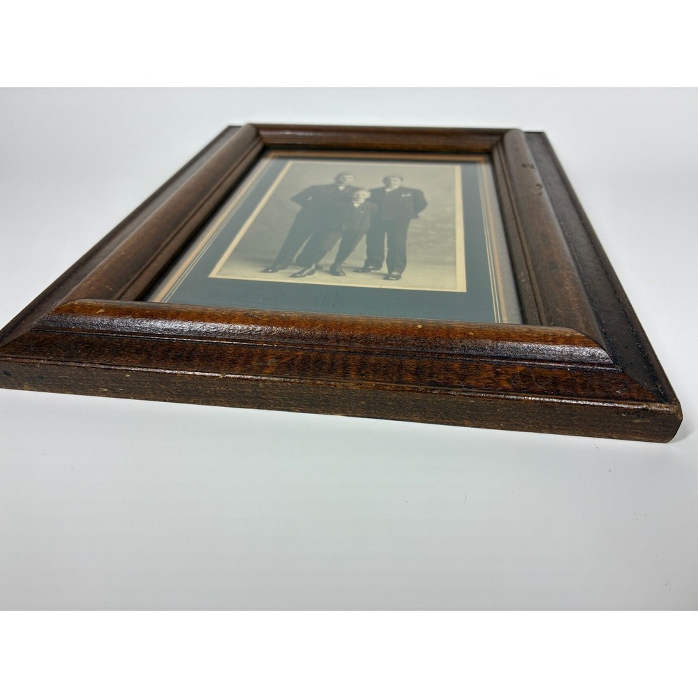 Antique Schmidt Studio Chicago Young Men Portrait Photo in Wood Frame Sepia - Picture 4 of 11