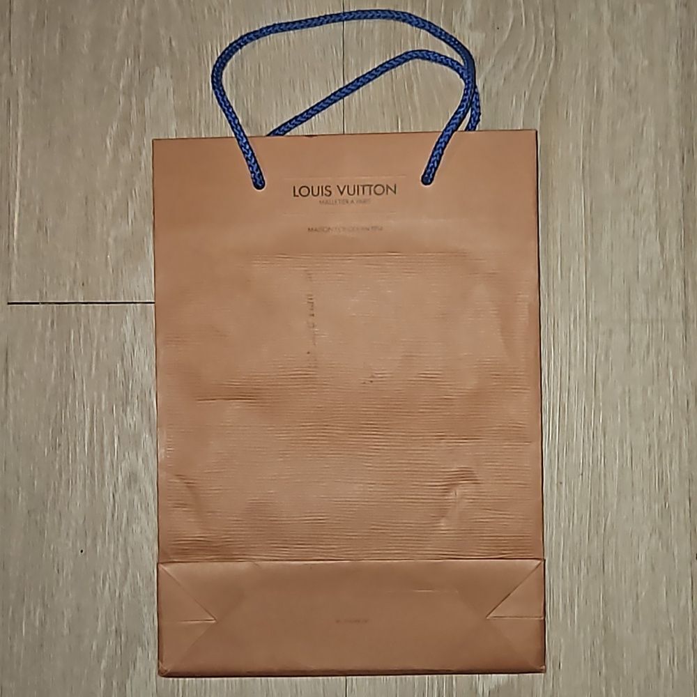 Louis Vuitton Paper Reusable Shopping Bag Brown 12X9X3.5
