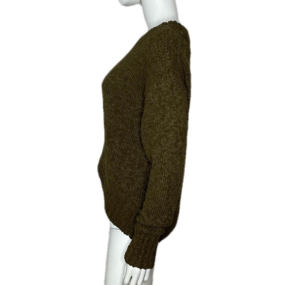 Sanctuary Women's Olive Green Popcorn Textured Crew Neck Pullover Sweater sz XS - Picture 5 of 5