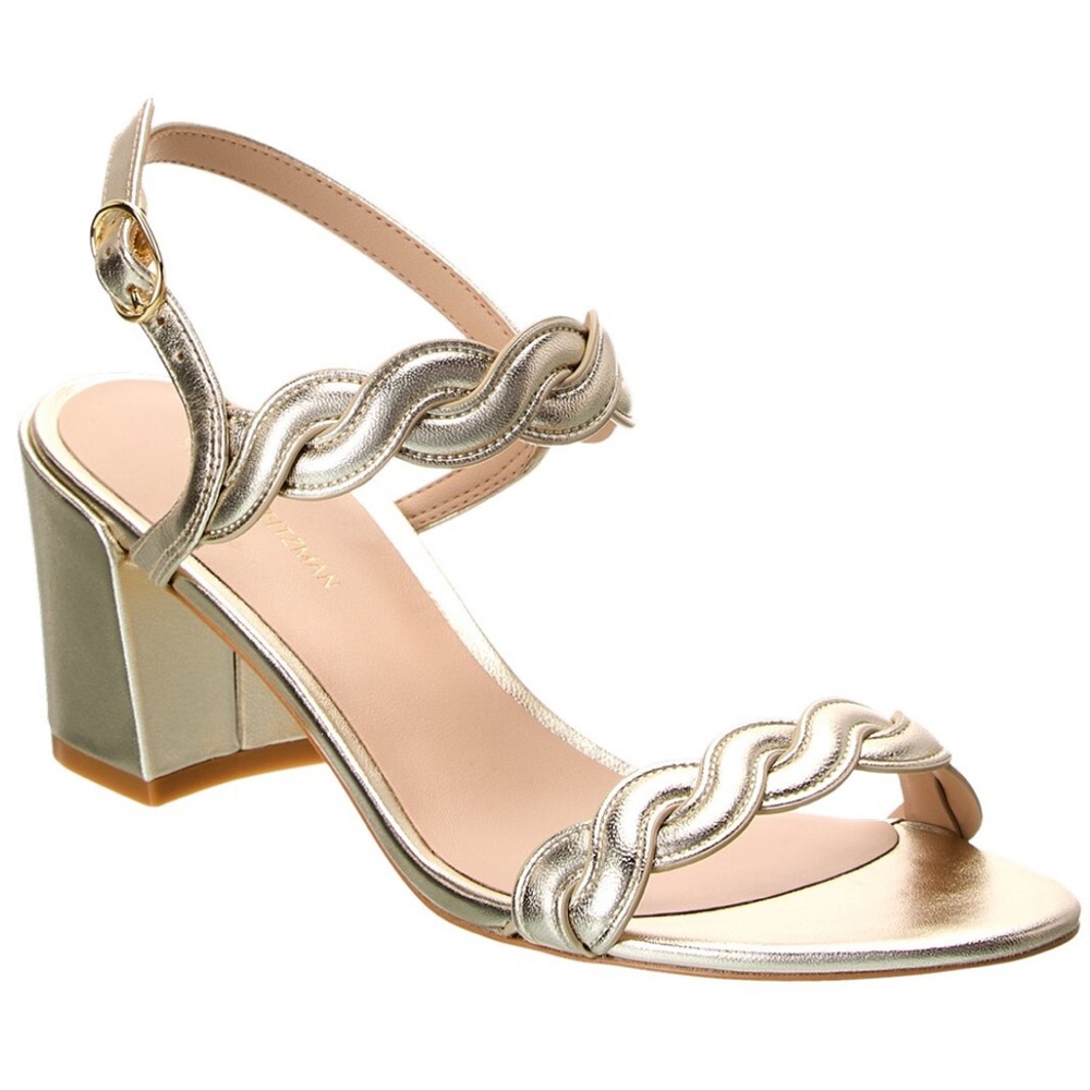 🤎 EUC Stuart Weitzman Gold Twistie Block Sandal