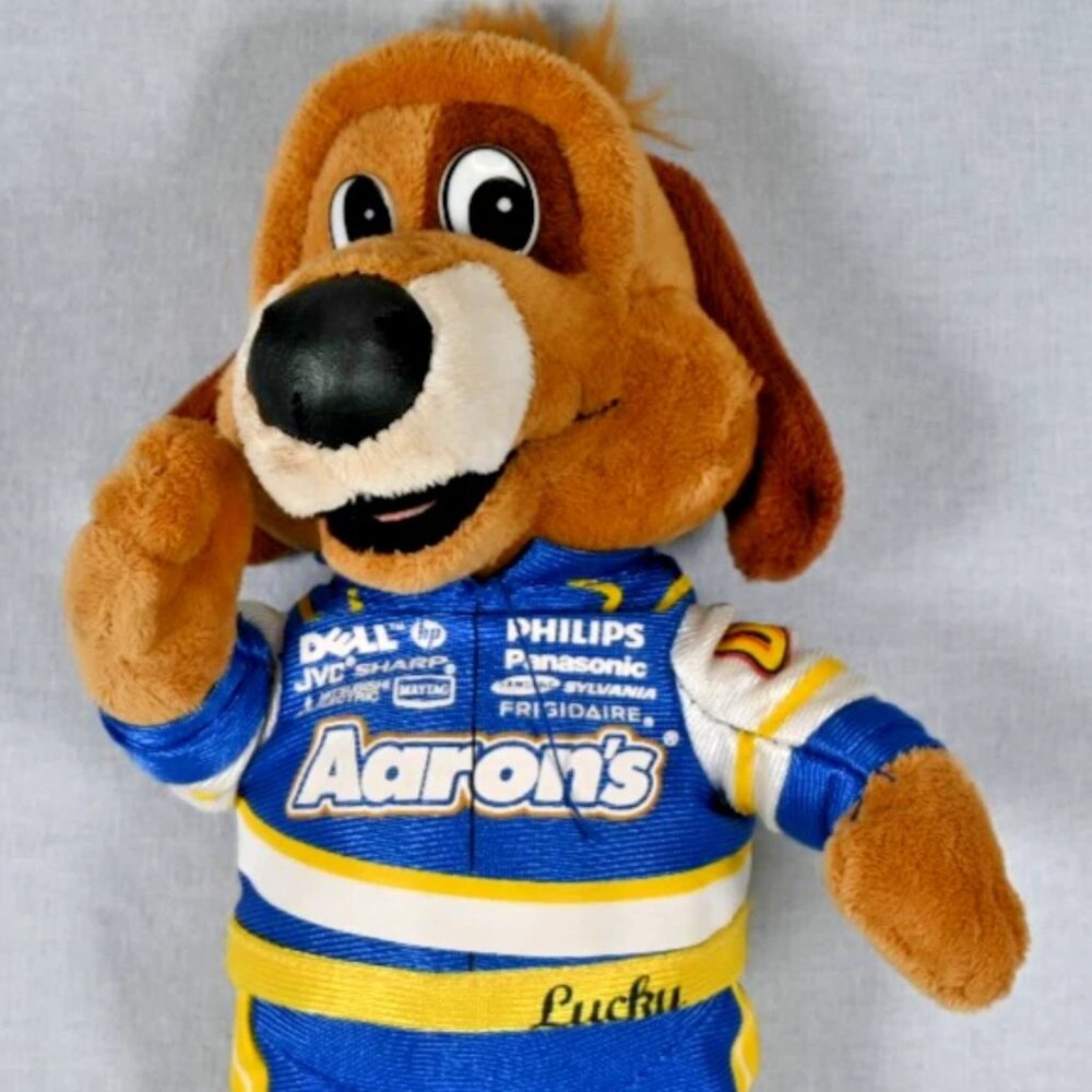 Aaron's Racing Lucky Dog Puppy Racing Advertising Plush Stuffed Animal