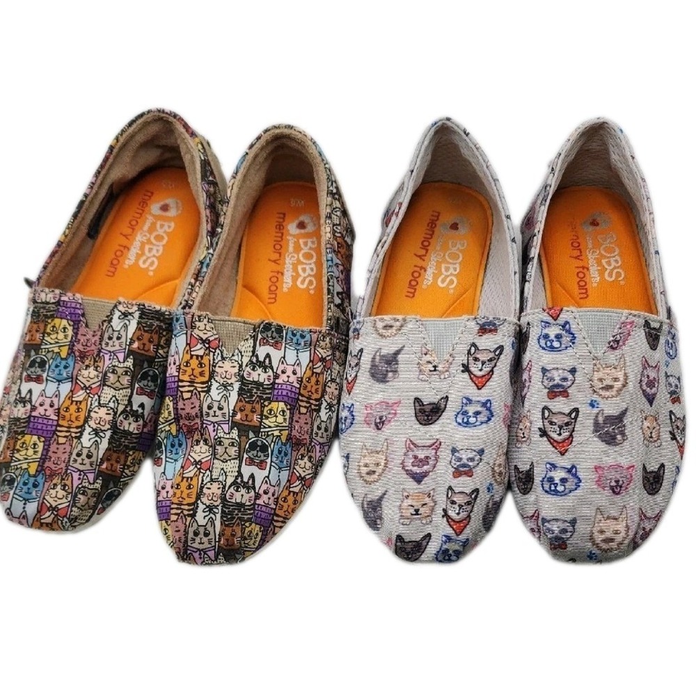 Skechers Women's Bobs For Cats Slip-On Shoe Bundle Size 5
