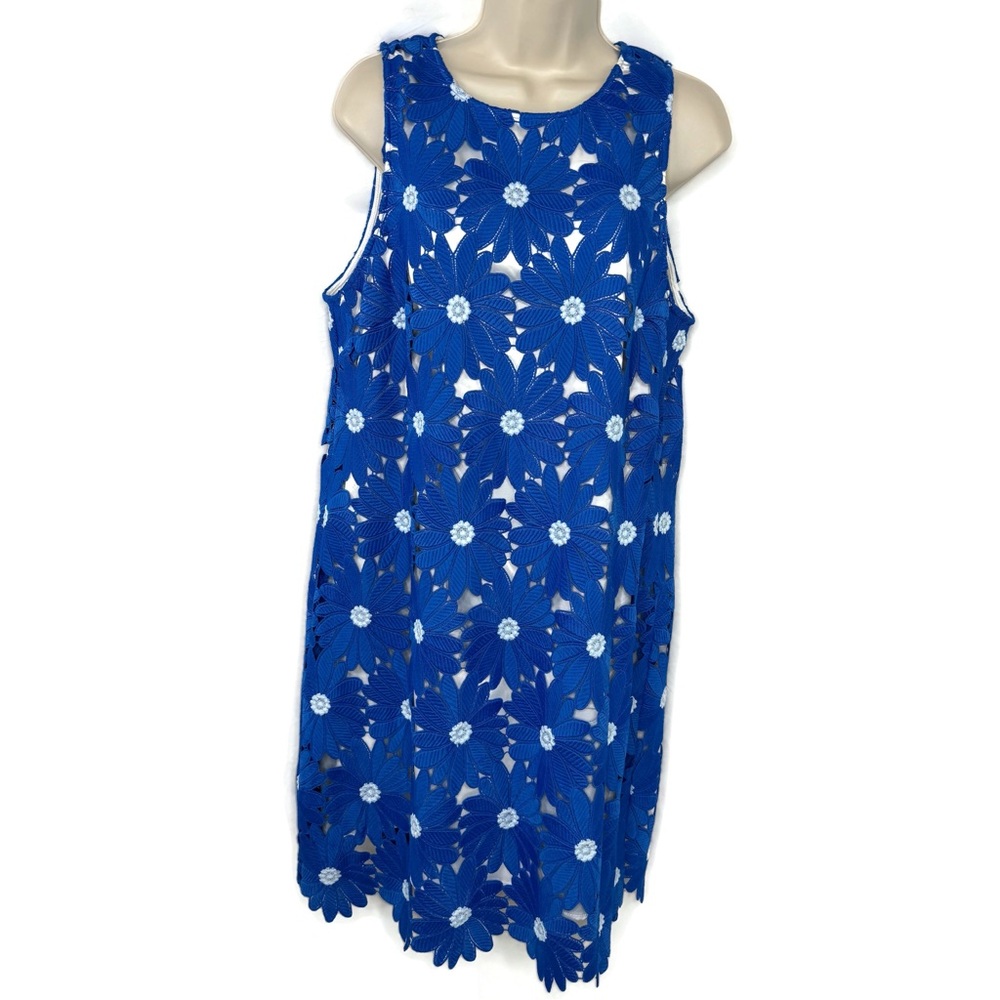 Alex Marie Blue Cut Out Floral Shift Dress like New size 12