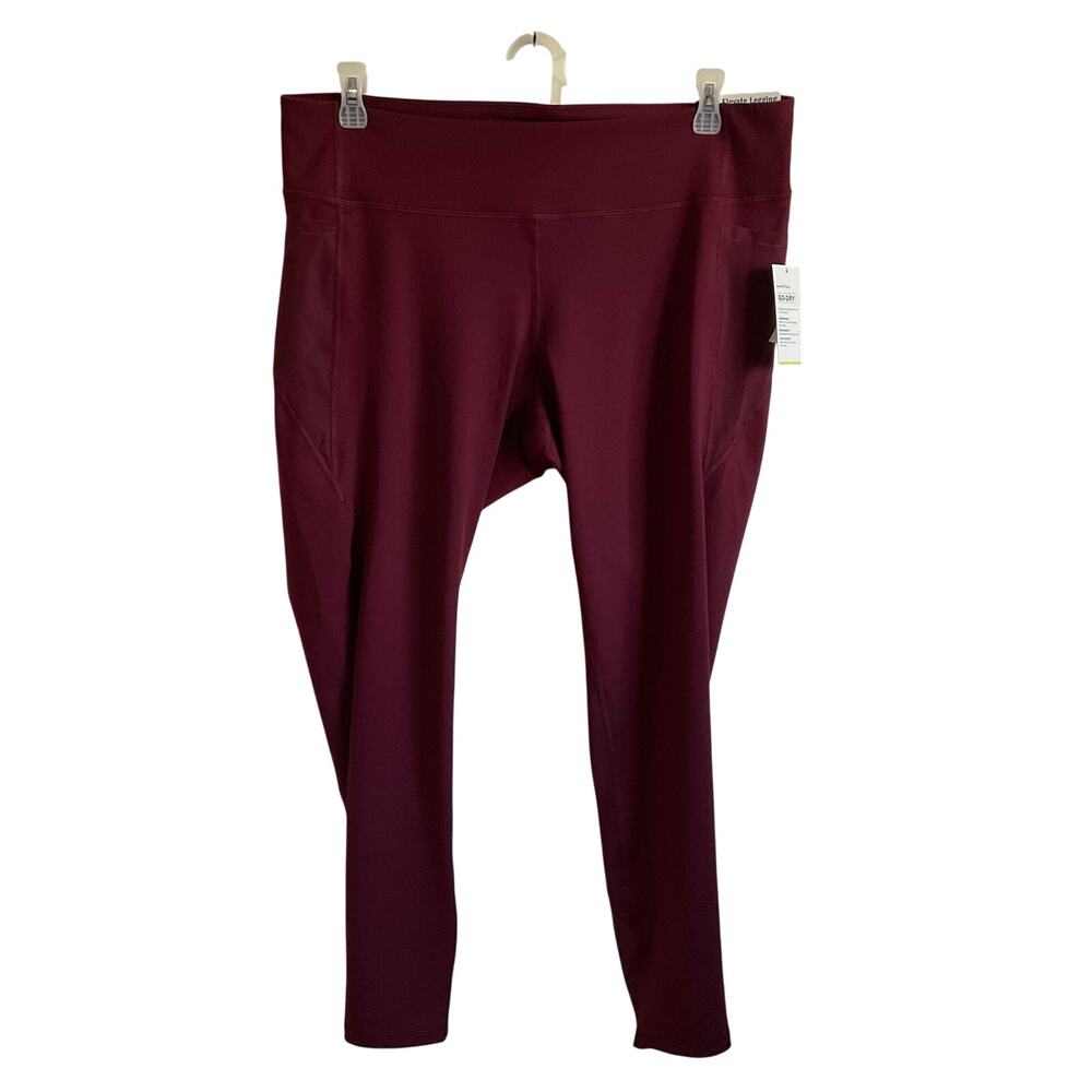 Old Navy Elevate Mid Rise‎ Mesh Detail Wine Burgundy Leggings - XXL - NEW